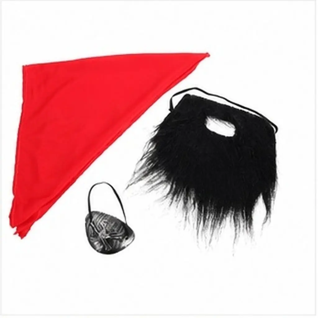 1Set Pirate Roleplay Set Halloween Essential Pirate Mustache Eye Patch Bandana Costume Accessory Party Supply Halloween Supply