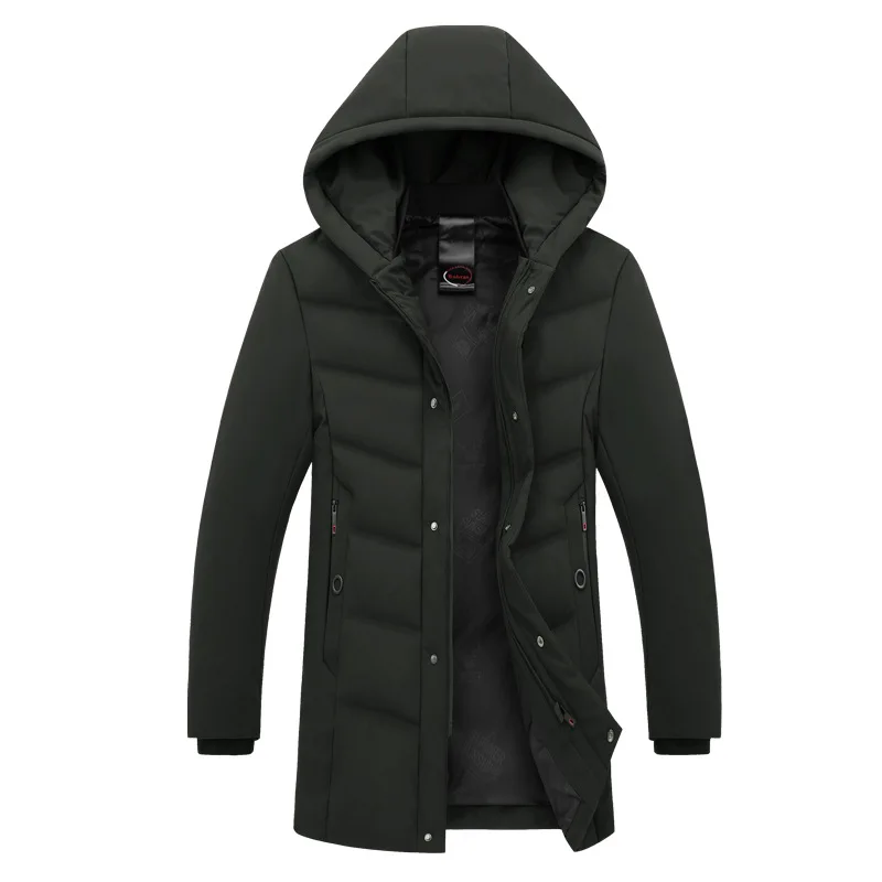 

Winter New Men's Long Down Jacket Youth Thickening Tooling Coat