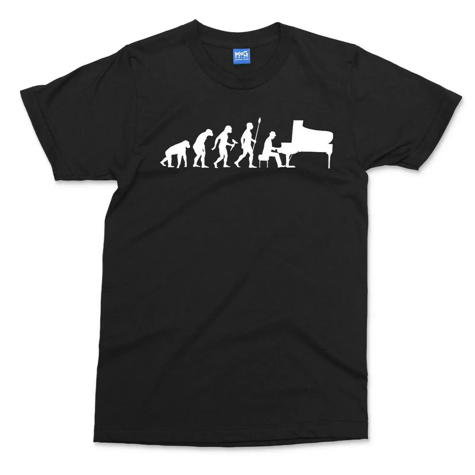 T-shirt Piano Evolution Rétro, Cadeau pour Pianiste, Haut Musical, Instrument de Musique, Musicien, Vintage, Effet Délavé, Mode Polyvalente, Décontracté