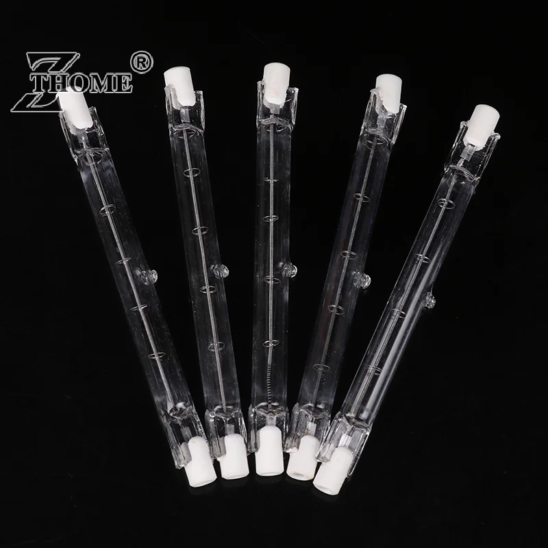 5Pieces Glass Tube Halogen Light Bulb 220-240V 500W 500 Watt 118mm R7s Halogen Blub Household Decor Lighting Bulb