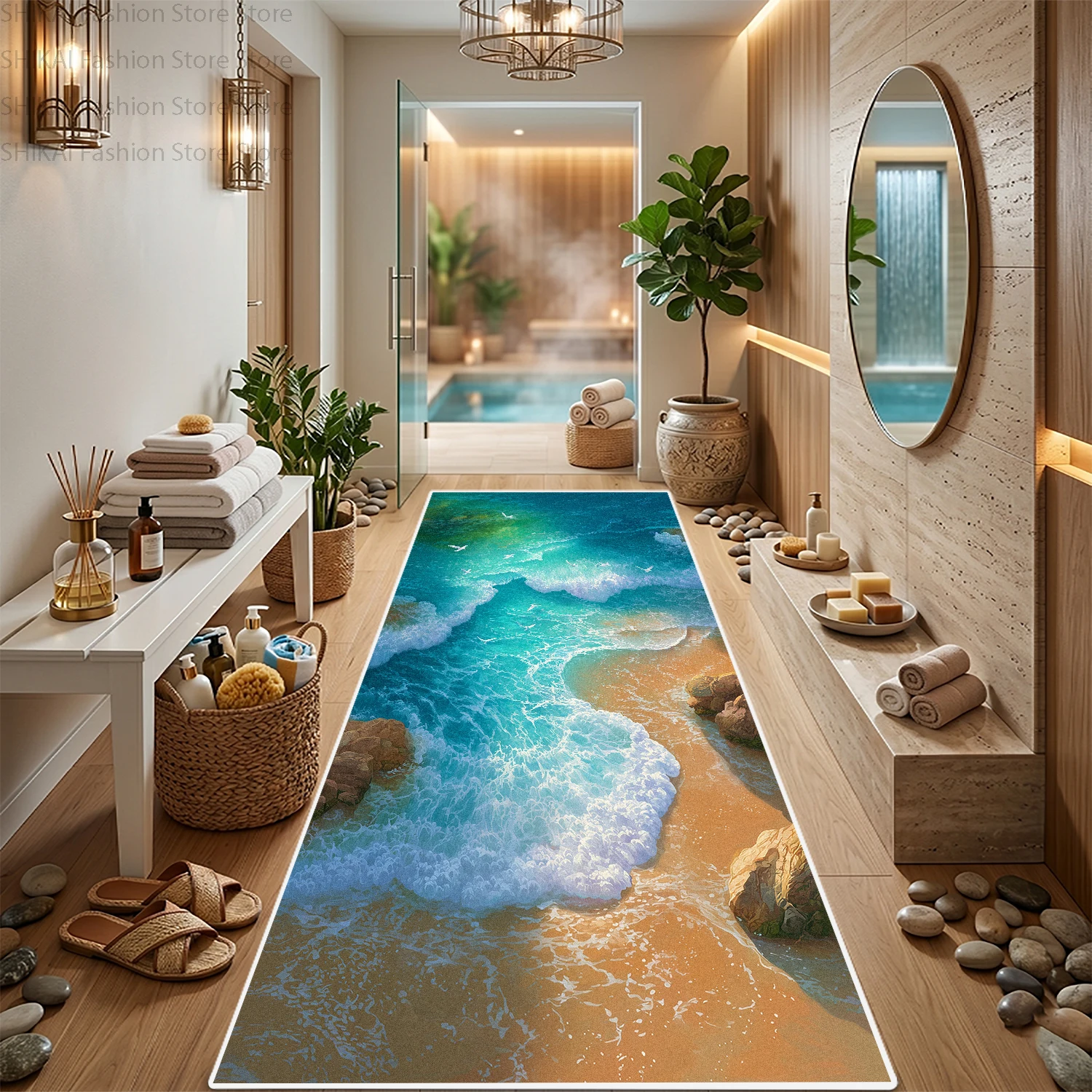 Tapete Macio com Padrão de Ond - Home Fragrance Ocean Breeze avaliação e preço