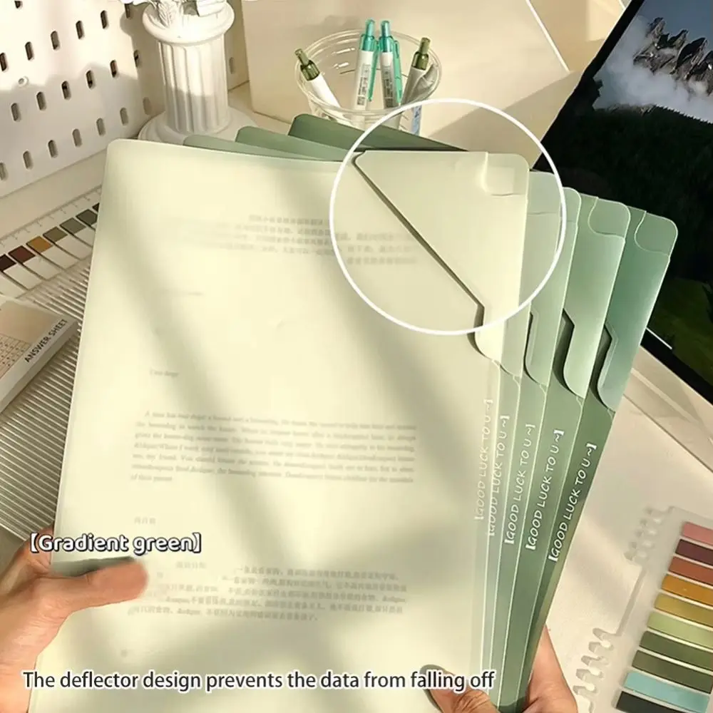 Creative Large Capacity File Folders Sorting Storage Waterproof File Organizer L-Shaped Colorful Document Bag Office Supplies
