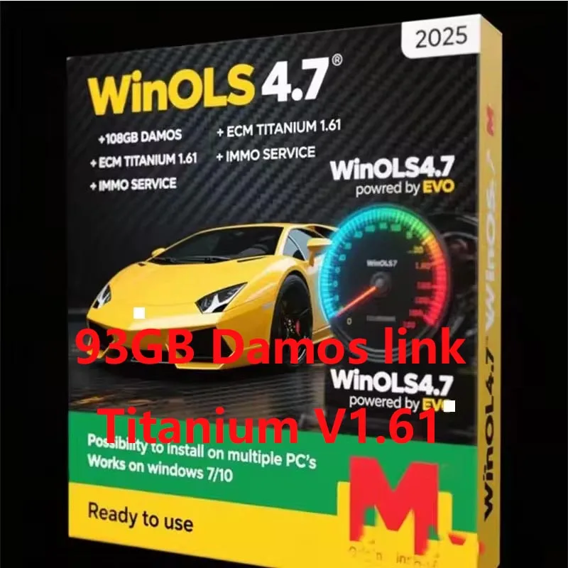 最新のECUプログラミングツール Winols 4.7 ソフトウェア 93GB Damosファイル ECM Titanium V1.61 インストールビデオ付属