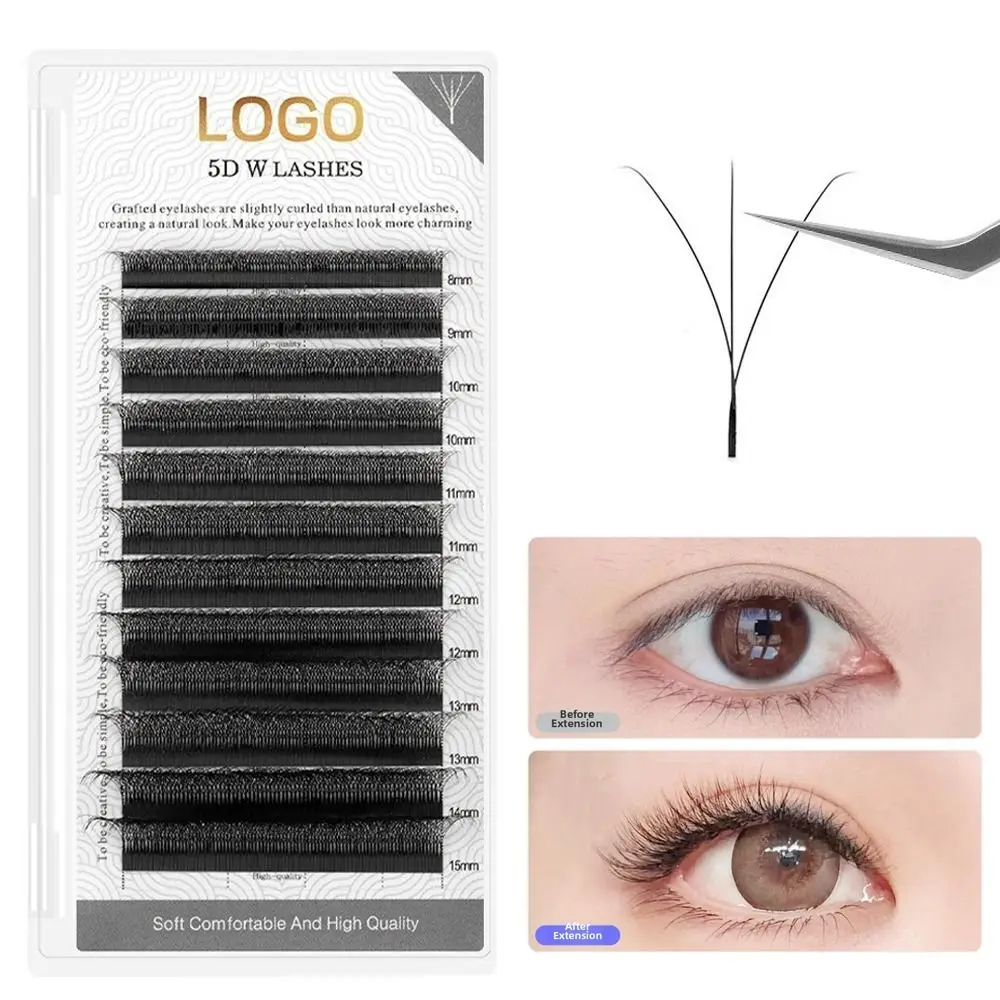 New 3D 4D 5D 6D Eyelash Extension 8-15mm Mix Dense Volume V-Shaped Lashes Narrow Design W Shape Eyelashes DIY Eyelash