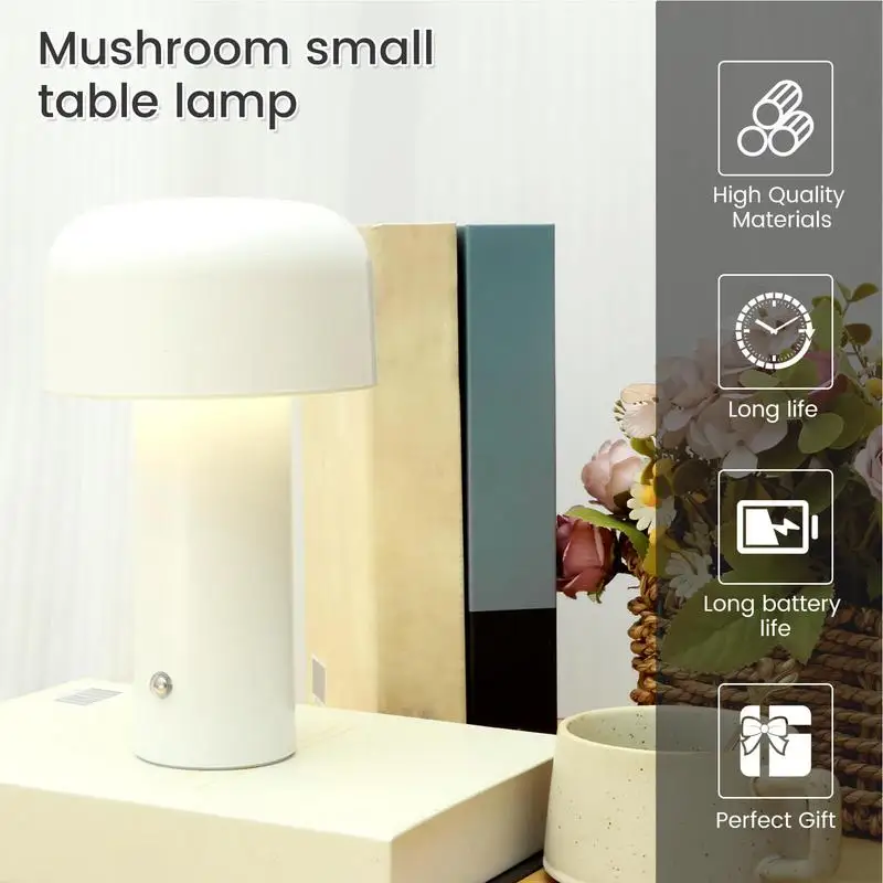 

Mushroom Table Lamp Aesthetic Nightlight Mushroom Ambient Light Table Decorations Rechargeable Portable Night Light For Children