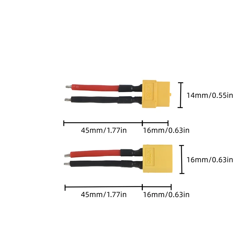 5 Paar XT60 Stecker-Buchse-Verbinder mit 50 mm 14AWG Silikonkabel für RC-Drohne, Quadcopter, Auto, Boot, Lipo-Akku, ESC – Detail 2