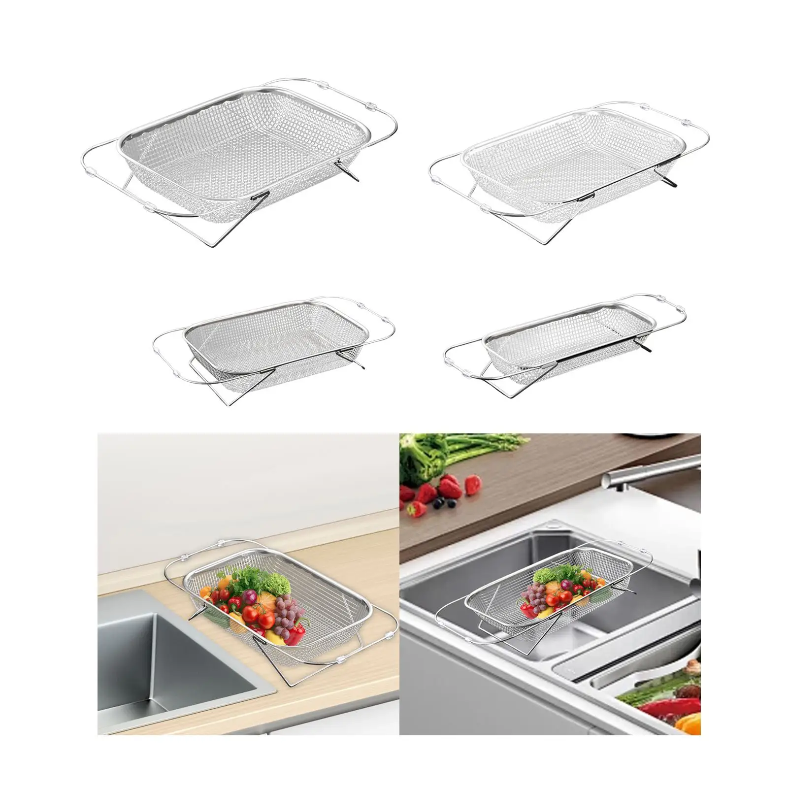 

Sink Drain Rack Expandable Utensil Holder Breathable Drainage Stainless Steel