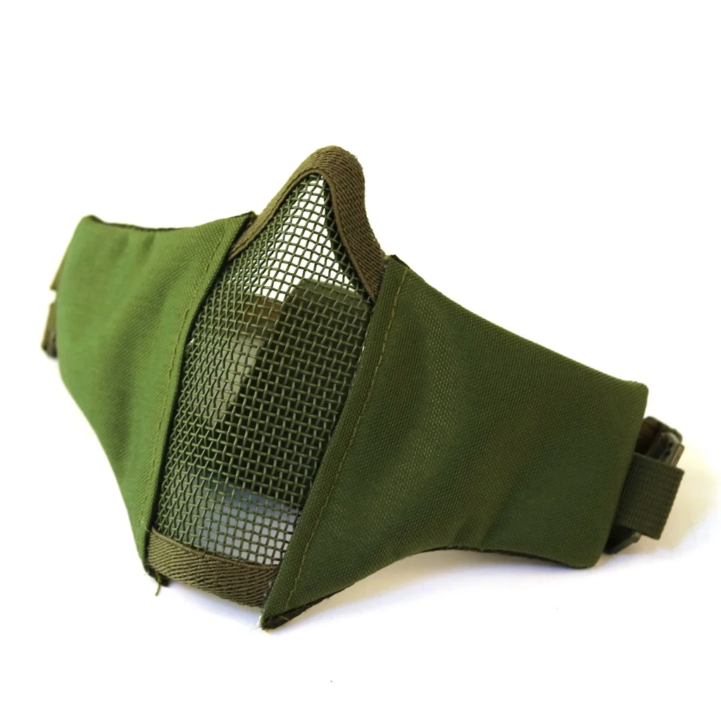 Adjustable Military Tactical Protective Mesh Half Face Mask Tactical Lower Face Protective Mask for Hunting Paintball CS - Image 2
