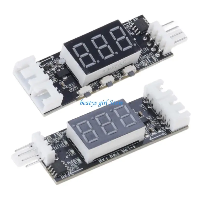 C7AB PWM Digital Temperature Controller For Cooling Fan 12V 3A 4 Wire Precise Sensors Auto Shutdown Digital Readout