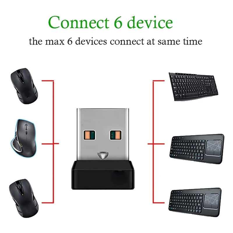 F3KE 통합 USB 무선 수신기의 새로운 기능 USB 동글 보안 6 멀티 장치 원본