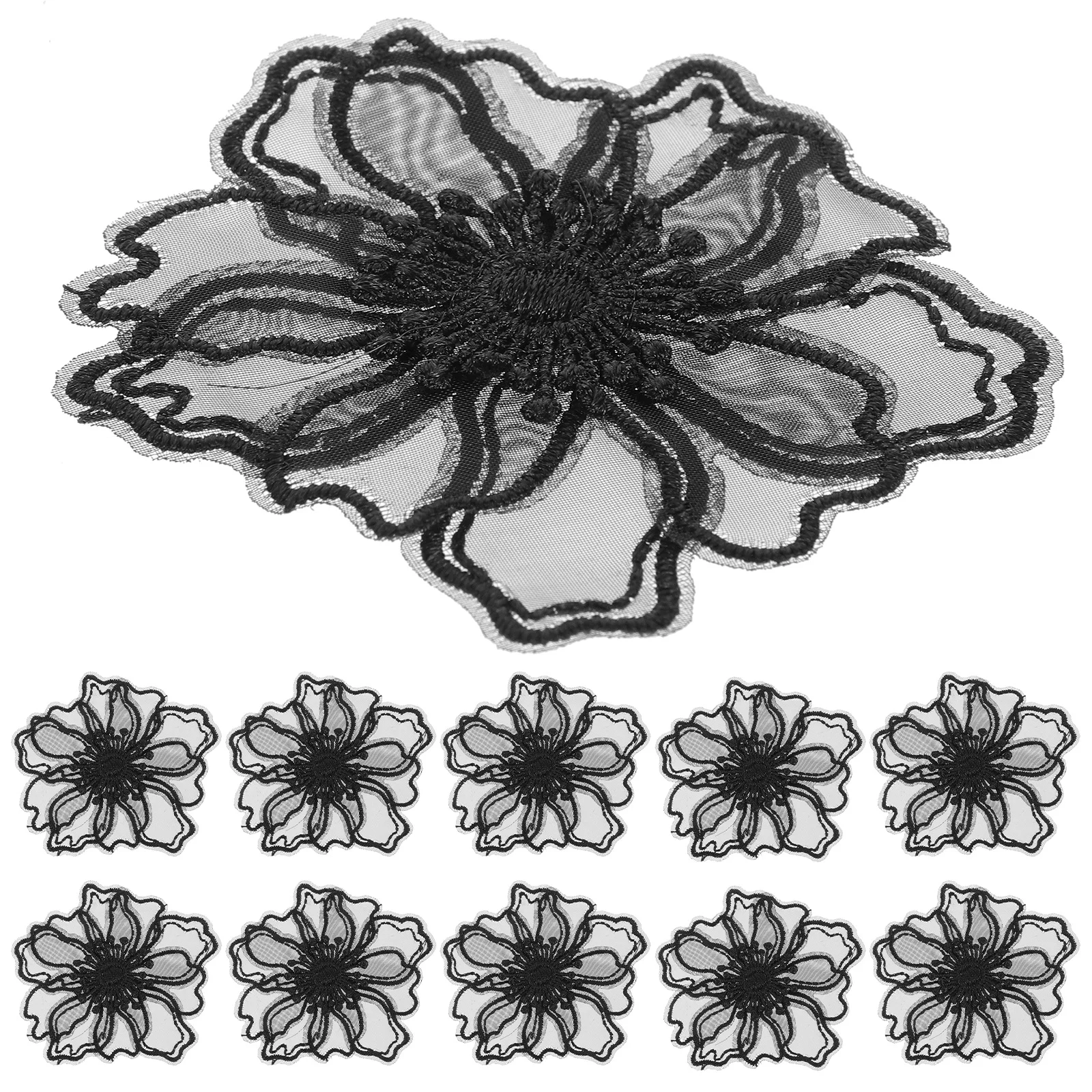 

10pcs Colorful Lace Flower Embroidery Patches Exquisite Diy Iron On Appliques For Clothing Bags Crafts Sewing Accessory Patch