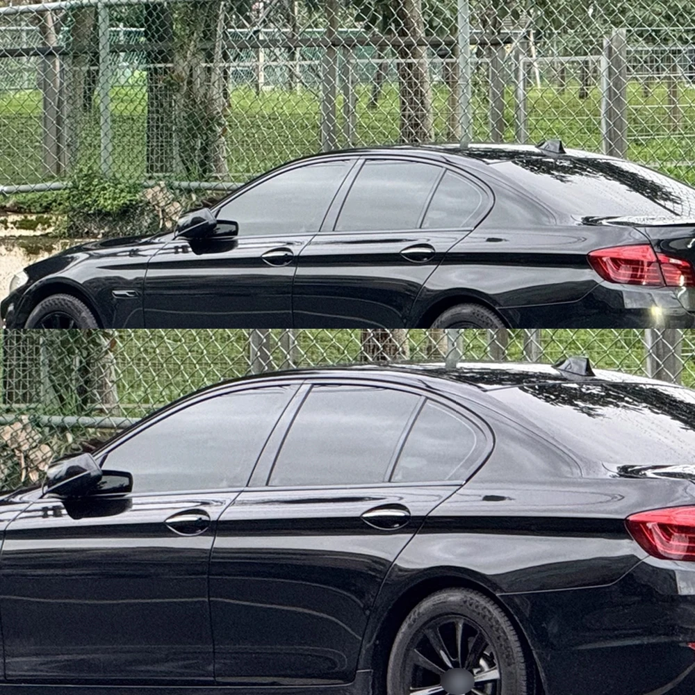 Glossy Black PVC Car Window Decorative Strip Sticker For BMW 5 Series F10 2011-2017 Exterior Protection Accessory
