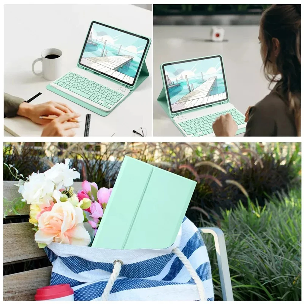 Keyboard Case for Xiaomi Redmi Pad SE 11 Inch,Detachable Bluetooth Keyboard Multi-Angle Stand Case with Pen Holder