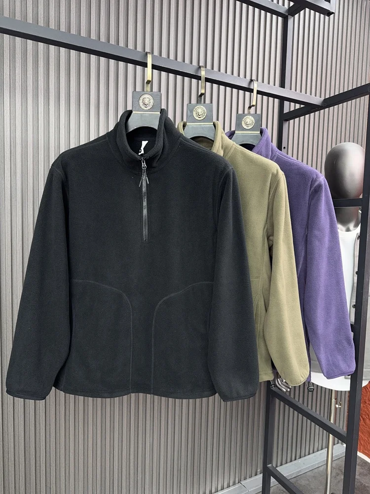 

Men's Faionable Color Hooded Fce Sweatirt Warm Stand Collar Casual Outerwear Thiened Long Sve Autumn Winter...