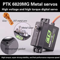 PTK 6820MG servo Metal gear 20kg  HV High torque servo digital and stainless steel gear servo fixed wing robot DIY RC car 180°
