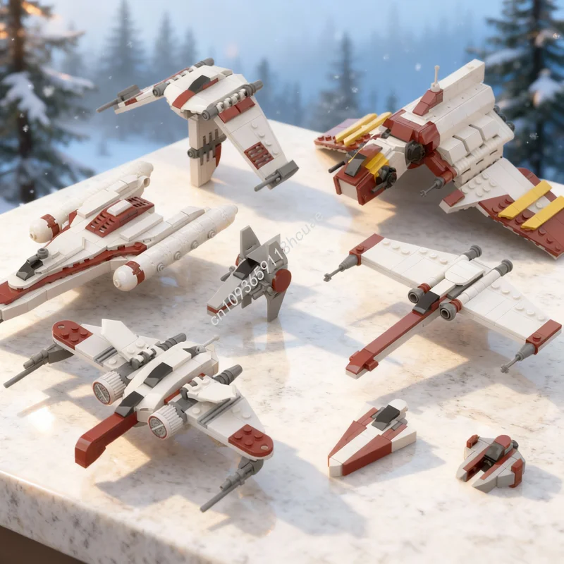 

Набор из 979 деталей: Модель звездолета Republic Shuttle Starfighters 1:1, конструктор, архитектурные игрушки, развивающие подарки на Рождество