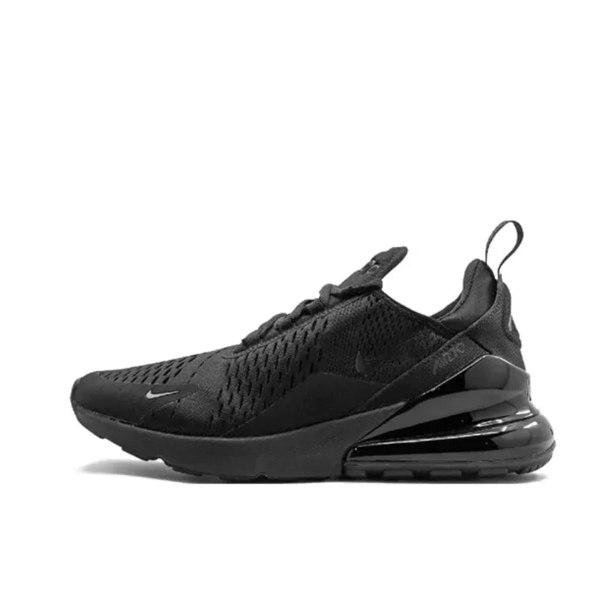 حذاء Nike Original Air Max 270 للرجال والنساء ذو قمة منخفضة عصرية كاجوال أحذية رياضية مريحة ويمكن ارتداؤها باللون الأسود الفاخر