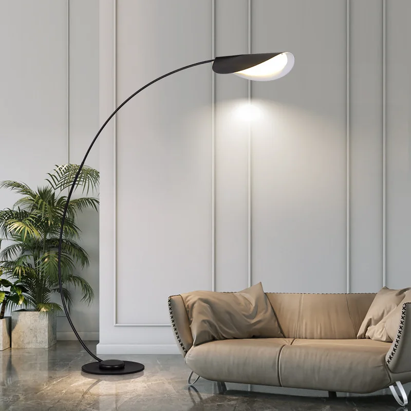 Modern Fishing Floor Lamp Creative Black Minimalist Standing Light Living Room Corner Sofa Bedroom Artistic LED Lighting E27