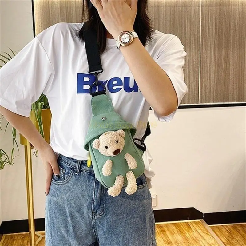 

X90D 2023 Fashion Crossbody Bag Belt Bag Large Capacity Sling Bag for Kid Boy Girl Bear Chest Bag Over The Shoulder Bag