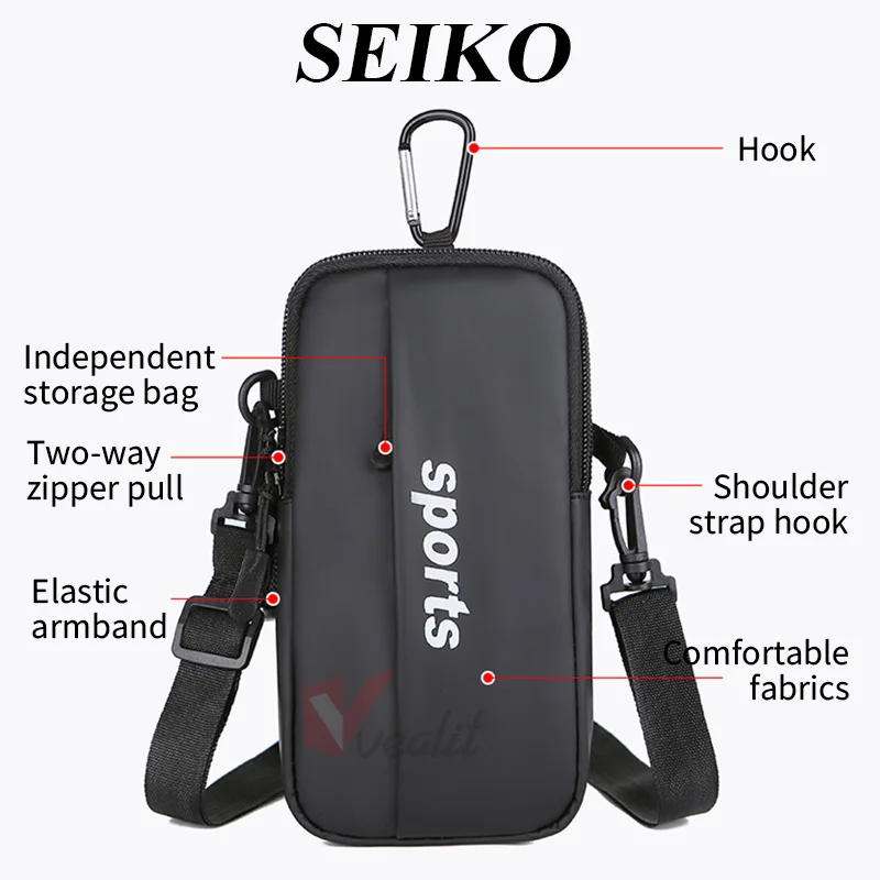 Waterproof Sports Arm Bag Phone Case Wallet Outdoor Running Lanyard Messenger Bag GYM Armbands Holder For Women Men