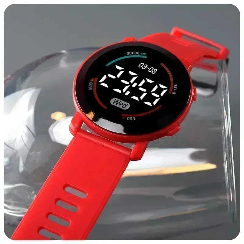 Jam tangan anak Digital LED, jam tangan anak-anak, jam tangan olahraga, anti air, bercahaya, tali silikon, jam tangan elektronik, untuk anak laki-laki, Gril Reloj