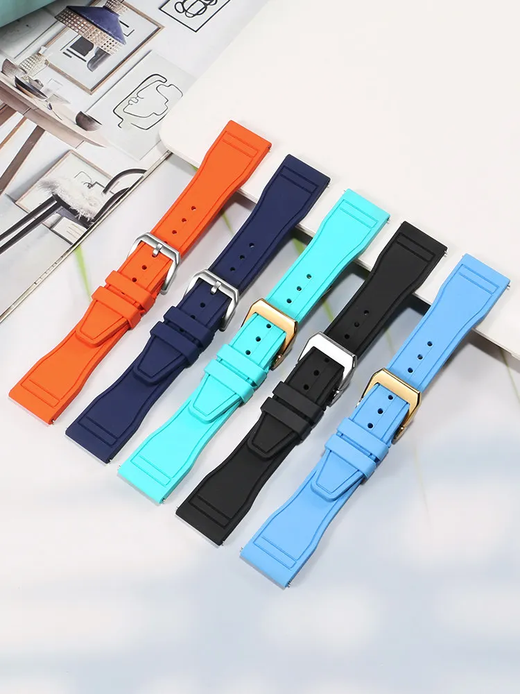 Suitable for Casio Small Silver Block Gold Brick GMW-B5000 Small Square Modified Waterproof Fluororubber Watch Strap Accessories