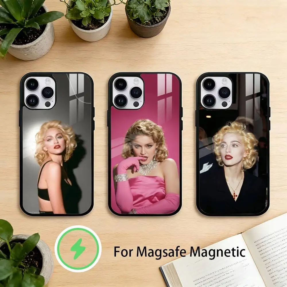 

Singer M-Madonna Phone Case For iPhone 17 16 15 14 13 12 Pro Max Plus for Mirror Wireless Magnetic Cover