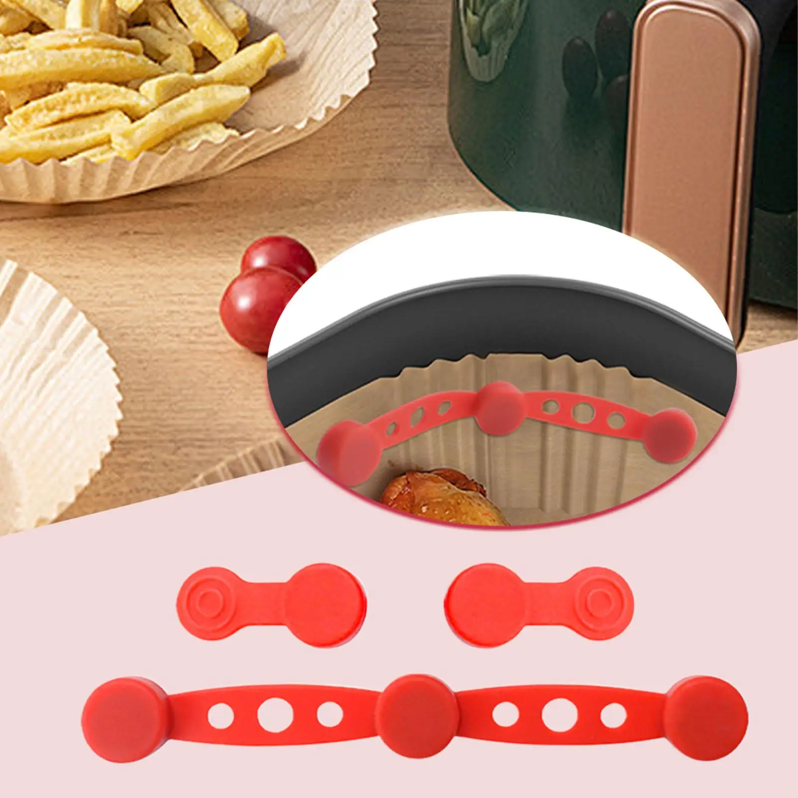 Air Fryer Magnet Silicone Buckle High Temperature Resistant Fixed buckle anti paper pad For fix parchment pads for air fryers
