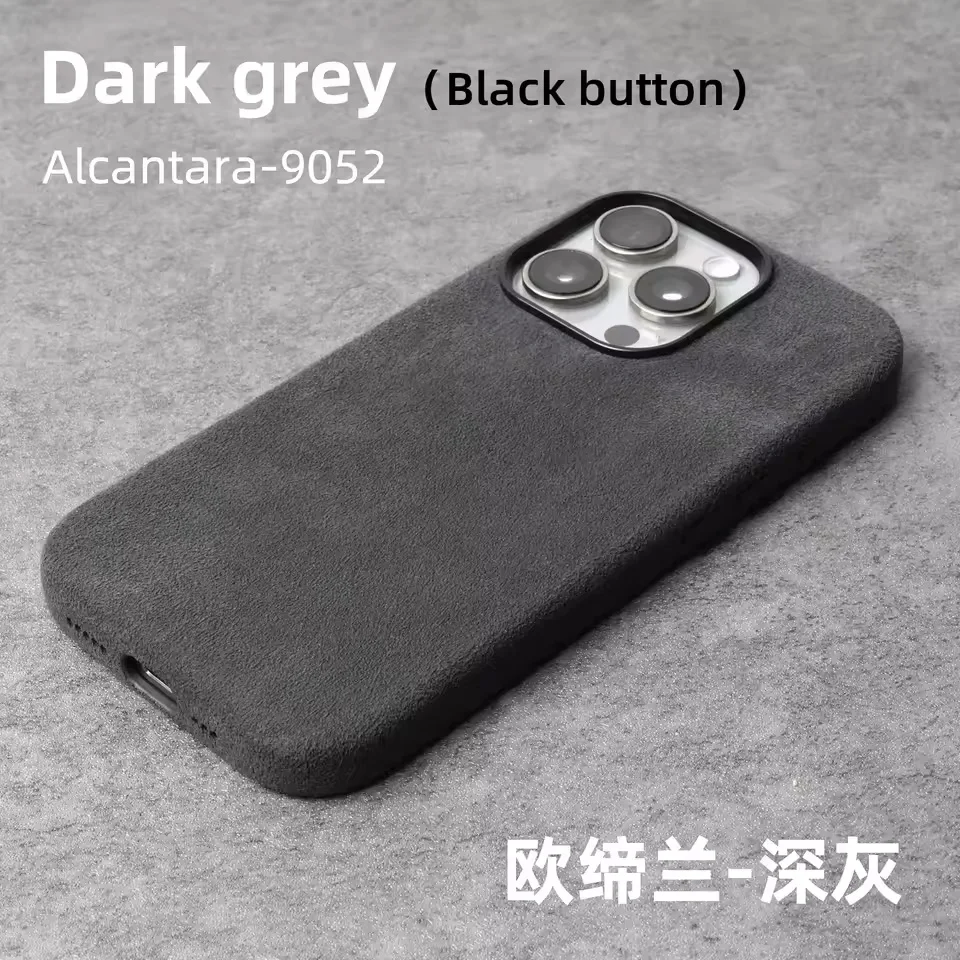 Italiaans voor ALCANTARA hoesje voor iPhone 17 Pro Pro Max compatibel met MagSafe luxe suède lederen supercar suède telefoonhoesjes cover
