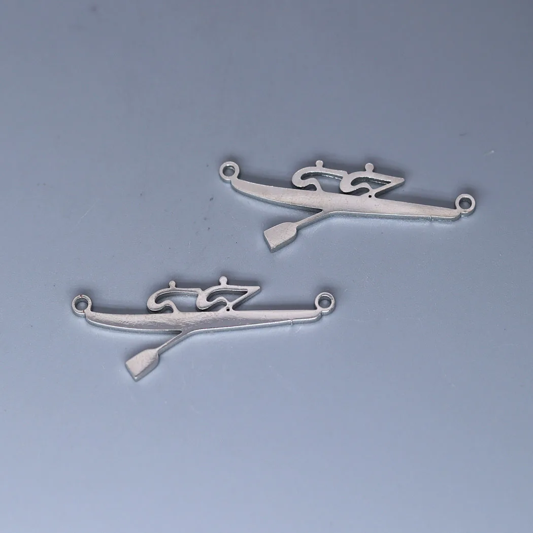 3pcs Kayaking Rowing Pair Charm Pendants Making DIY Stainless Steel Handmade Finding Jewelry