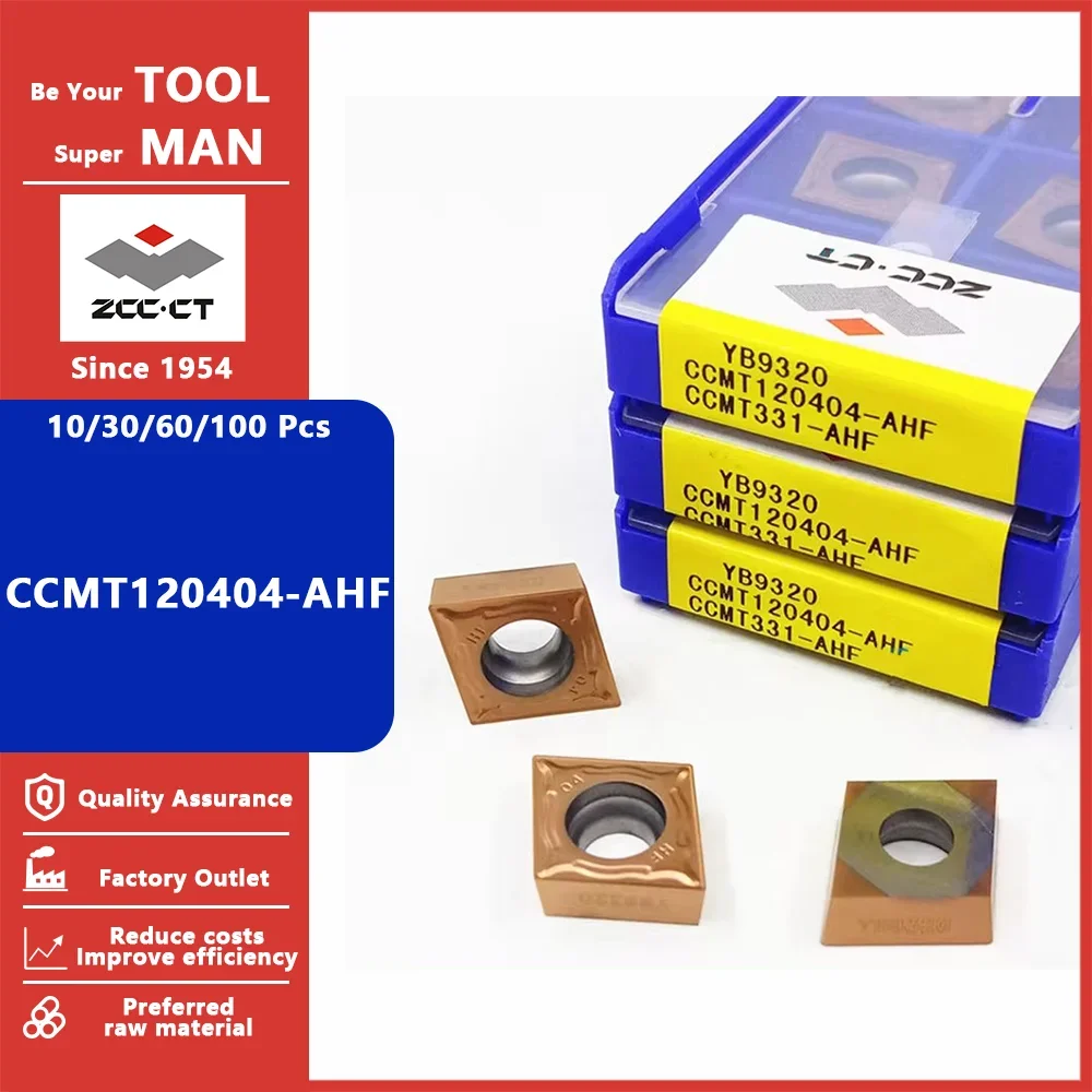 

ZCC CT оригинальные токарные пластины CCMT120404-AHF CCMT 120404 AHF YB9320 YBG205 токарный станок твердосплавные фрезерные токарные инструменты