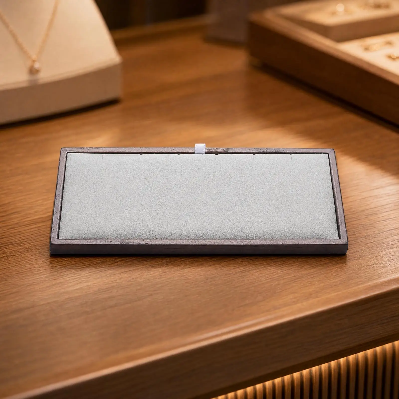 Jewelry Storage Tray Necklace Stand Holder with Soft Padded Insert for Counter Display Organization
