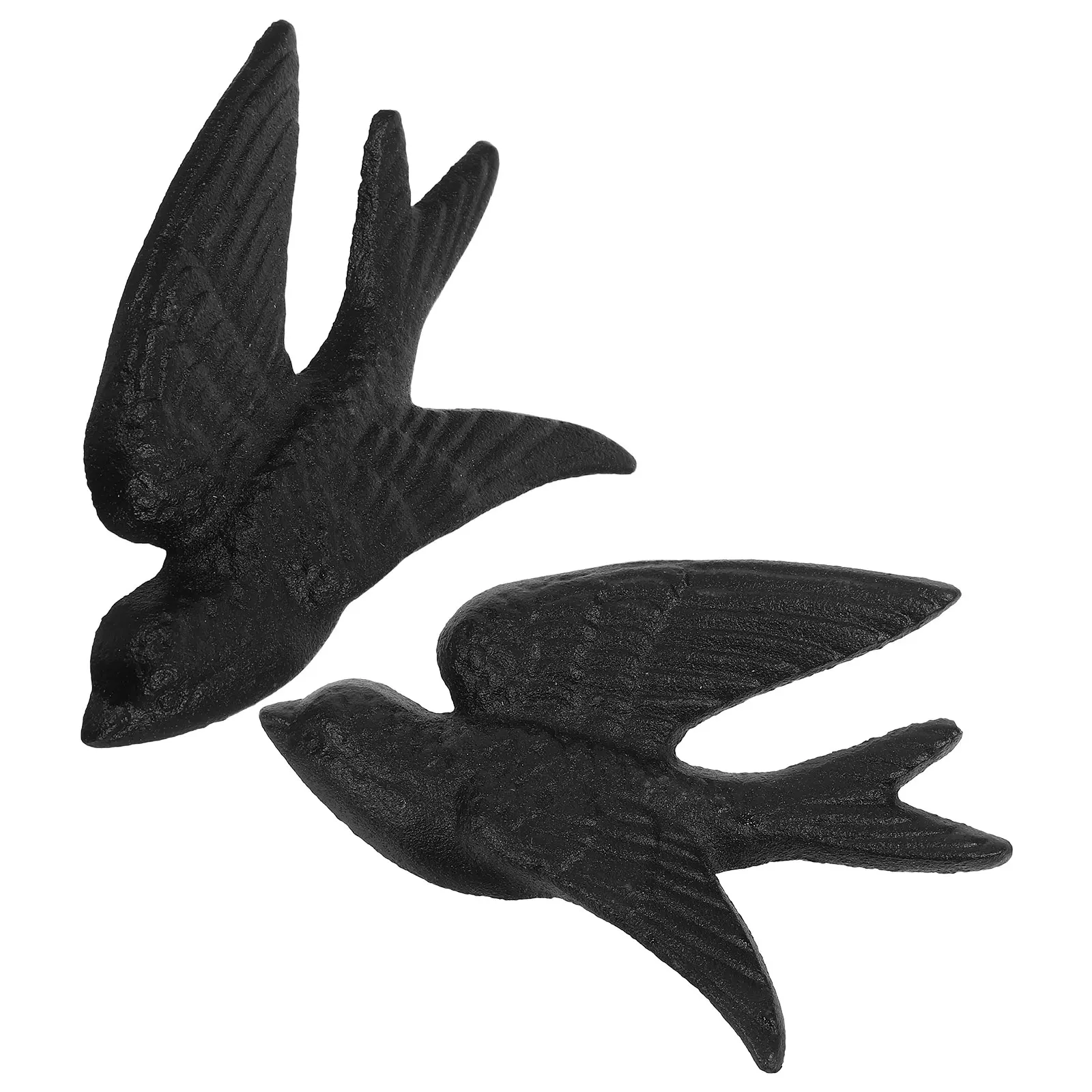 

2 Pcs Cast Iron Decoration Eclectic Home Decors 3d Bird Artificial