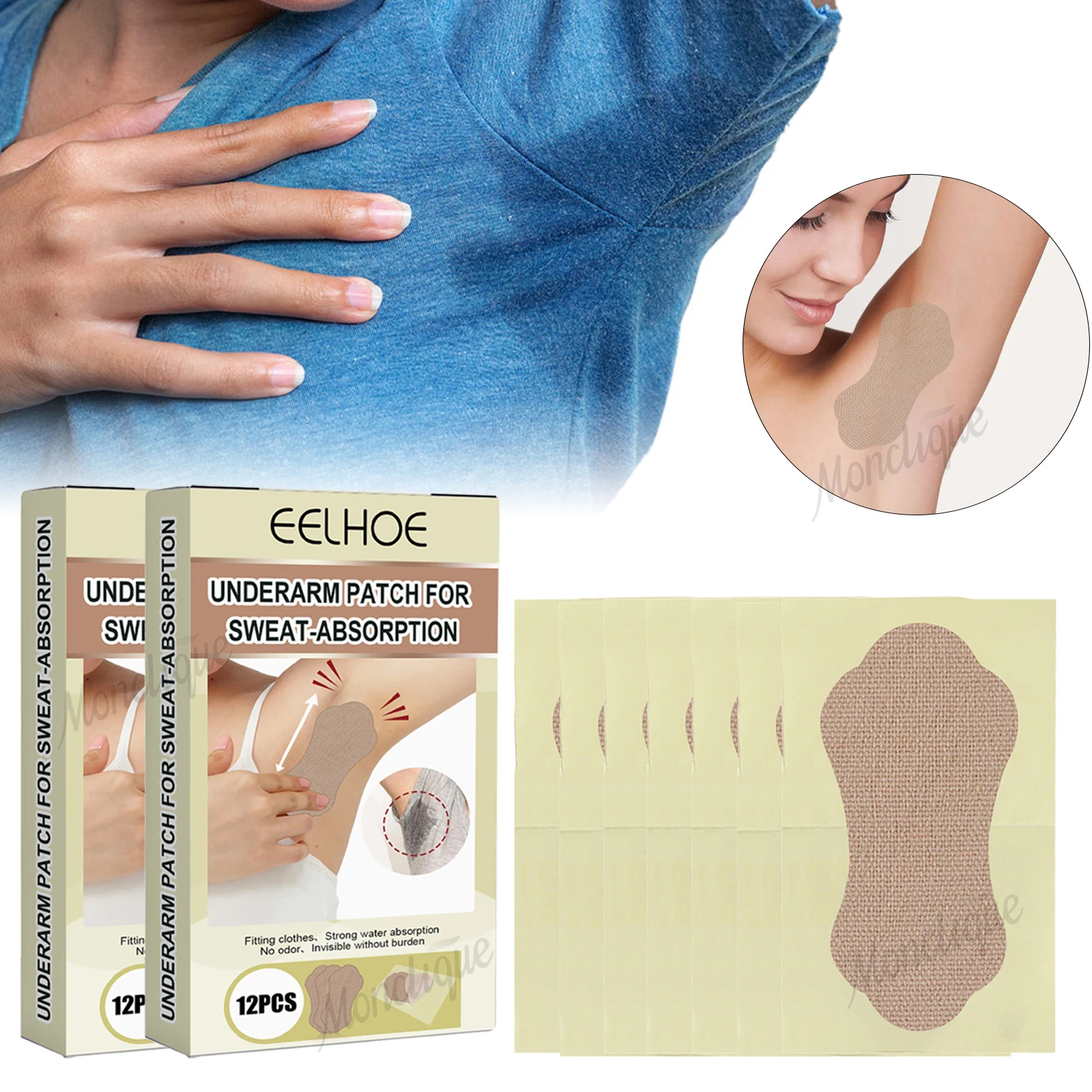 12/36PCS Underarm Sweat-absorbent Patch Ultra-thin Sweat-proof Pad Portable Invisible Summer Deodorant Keep Dry Hand Care Tools