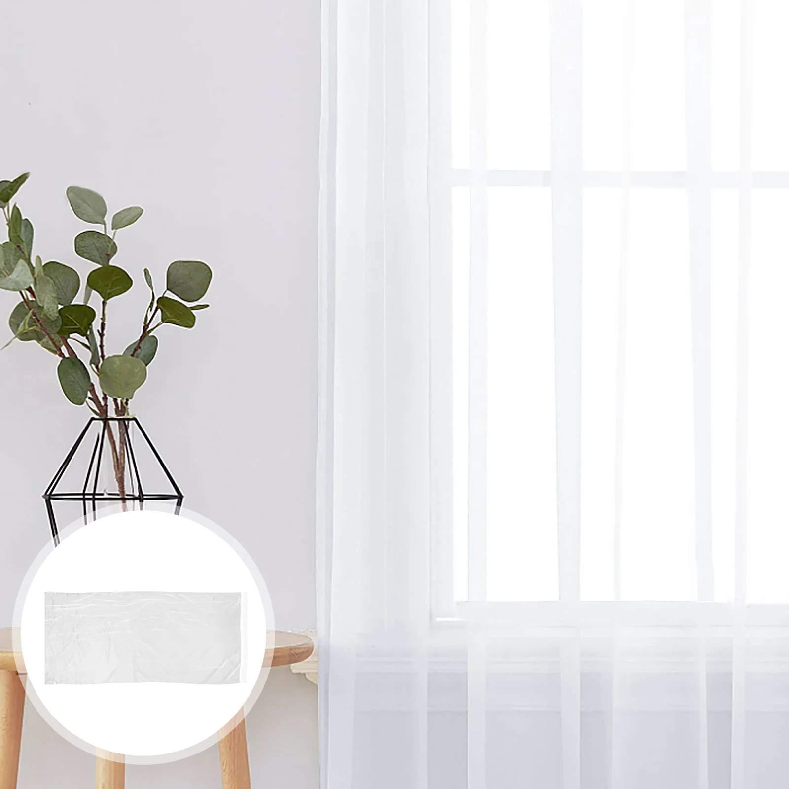 

White Voile Semi Sheer Curtain Elegant Rod Pocket Bedroom Window Gauze Drape Living Room Curtain Voile Semi Drape