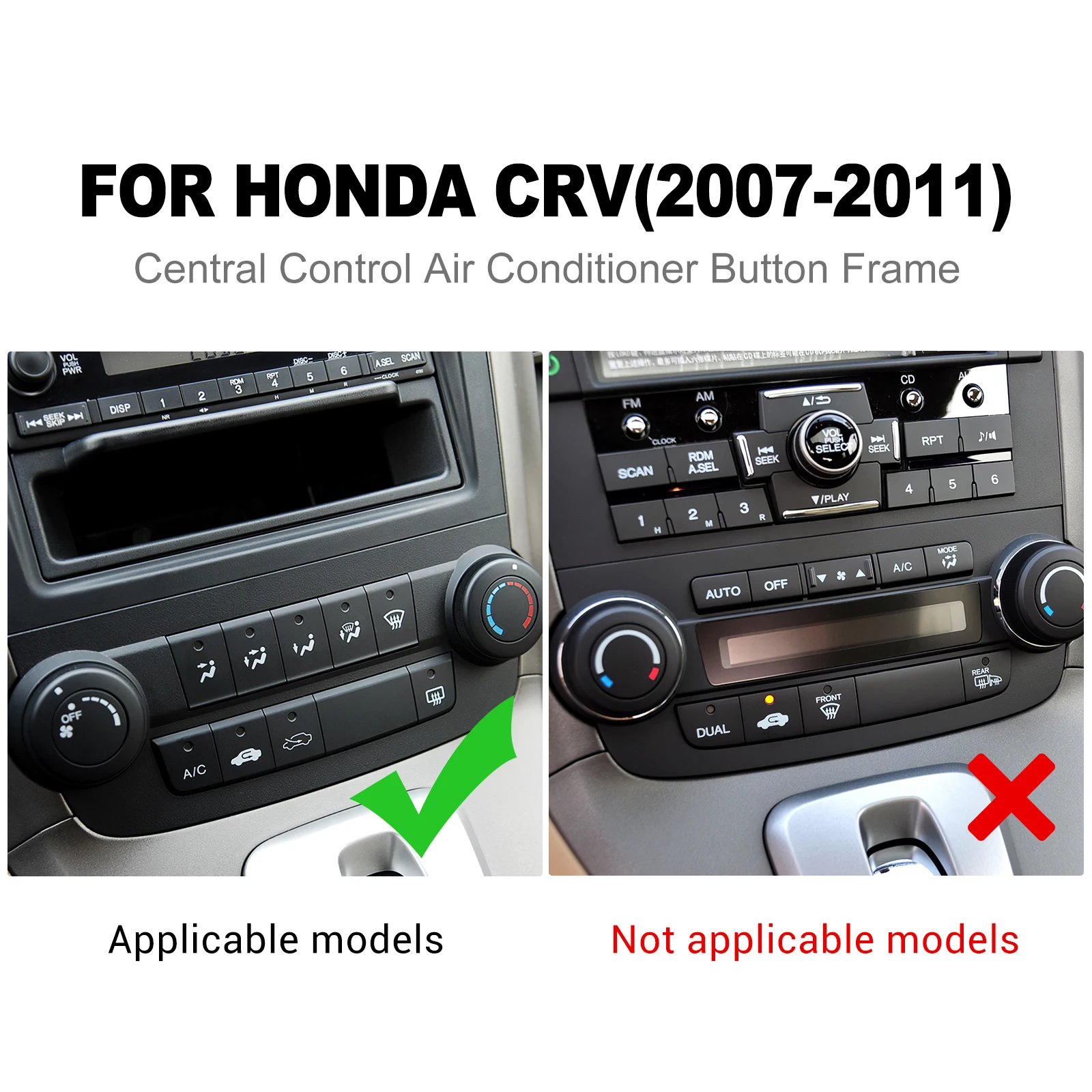 Real Carbon Fiber For Honda CRV CR-V 2007 2008 2009 2010 2011 Central Control Air Conditioner Button Cover Accessories LHD RHD