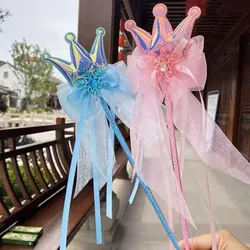 Children's Girls Bow Ribbon Crown Fairy Wand Birthday Party Costumes Dress Up Toys Props Magic Wand Girl Princess Cosplay Props