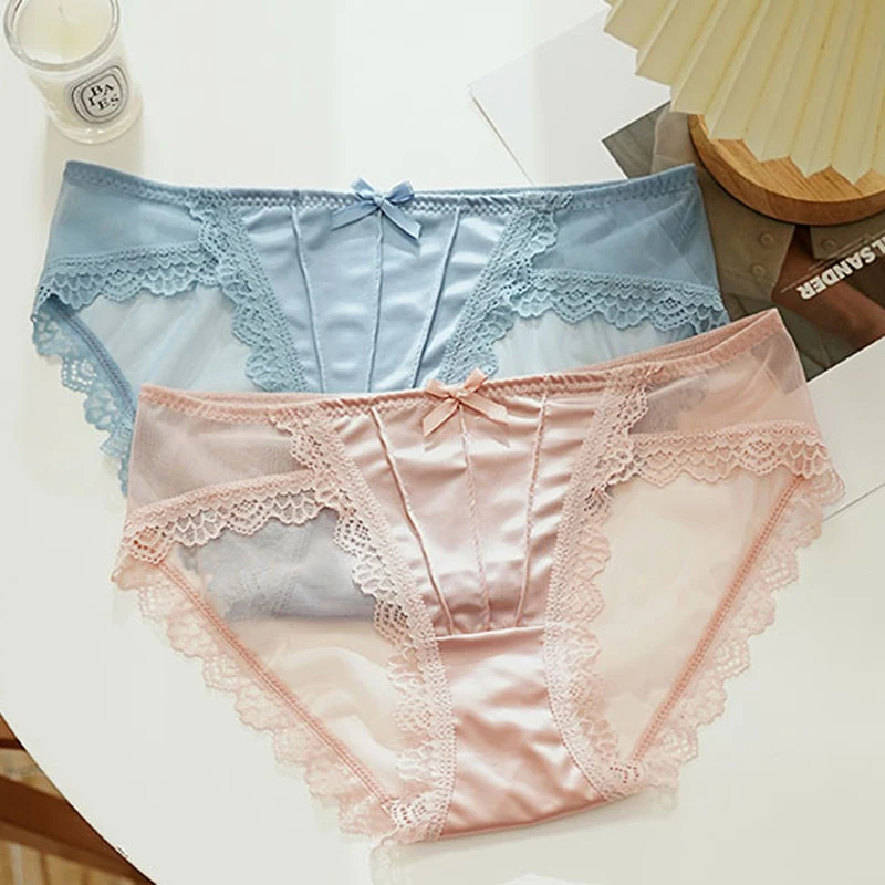 CINOON Women Sexy Lace Panties Low-waist Briefs High Elasticity Female G String Soft  Lingerie Temptation Transparent Intimates