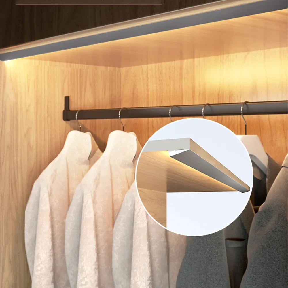 

Under Cabinet Light Surface mounted Ultra-thin 45 Degree Aluminum Profile Kitchen Wardrobe Lighting LED Channel Bar Strip Lights