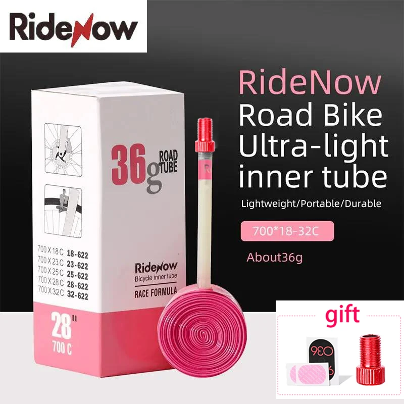 RideNow Bik 내부 튜브 700X18 32 도로 MTB 자전거 700C TPU 소재 내부 타이어 45 65 85mm 프랑스어 밸브 슈퍼 라이트 자전거 부품