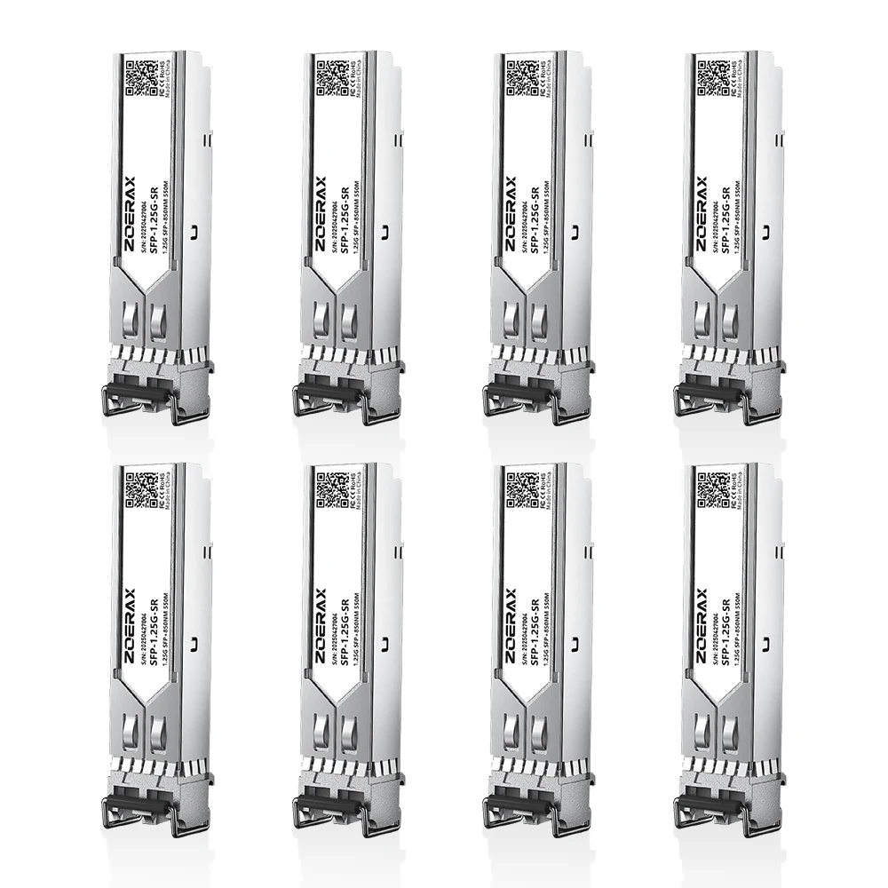 ZoeRax 1.25/2.5/10G SFP Multi-Mode LC Duplex Transceiver-Modul 850nm 550/500/300m DDM Glasfasermodul Plug-and-Play