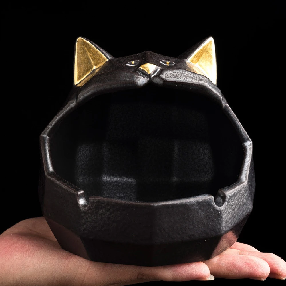 

Cartoon Cat Ashtray Cute and Creative Ceramic Household Big Ashtray Personalized Trend Car Wind and Fly Ash Prevention