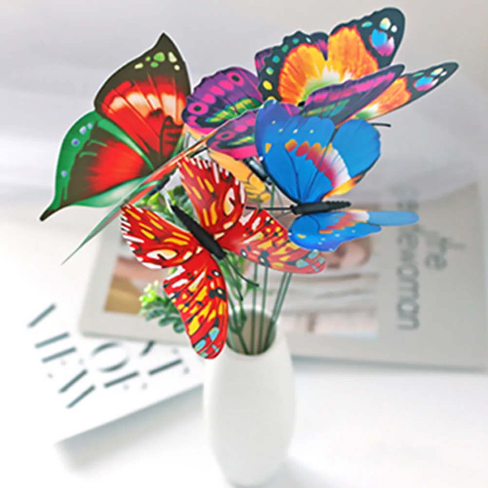 

50pcs Stakes3D Ornament Yard Garden Decor Flowerpot Artificial Rod For Outdoor Indoor Home Decoration Garden Stakes