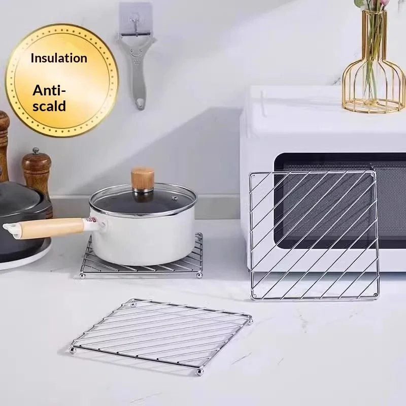 Sous-plat isolant en métal, support de cuisson en acier inoxydable, protection de comptoir de cuisine, support pour ustensiles de cuisson