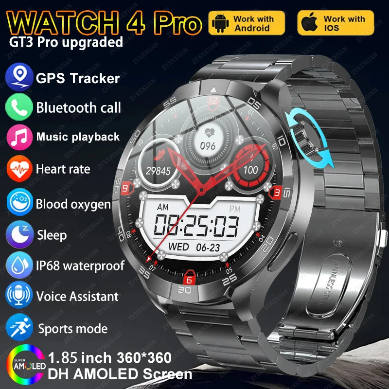 

2024 New For HUAWEI Outdoor Sports Smart Watch Men AMOLED Screen NFC GPS Compass Heart rate Waterproof Bluetooth Call SmartWatch