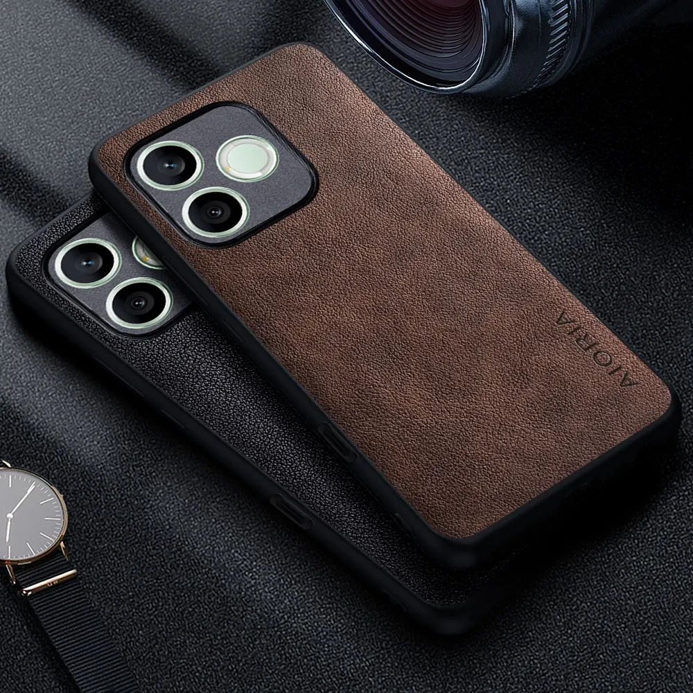 Premium-Luxus-Leder-Handyhülle für Honor 600 Lite, Retro-Business-Stil, einfarbige Hülle