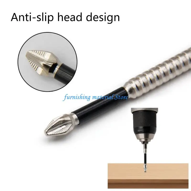

Y5GD 6Pcs 50-150mm AntiSlip Long Drill Bits Crosses Screwdriver Bit Enduring
