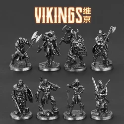 White Brass Viking Warrior Statue Miniature Model Toy Decoration Popular Game Character Statue Desktop Decoration Accessories