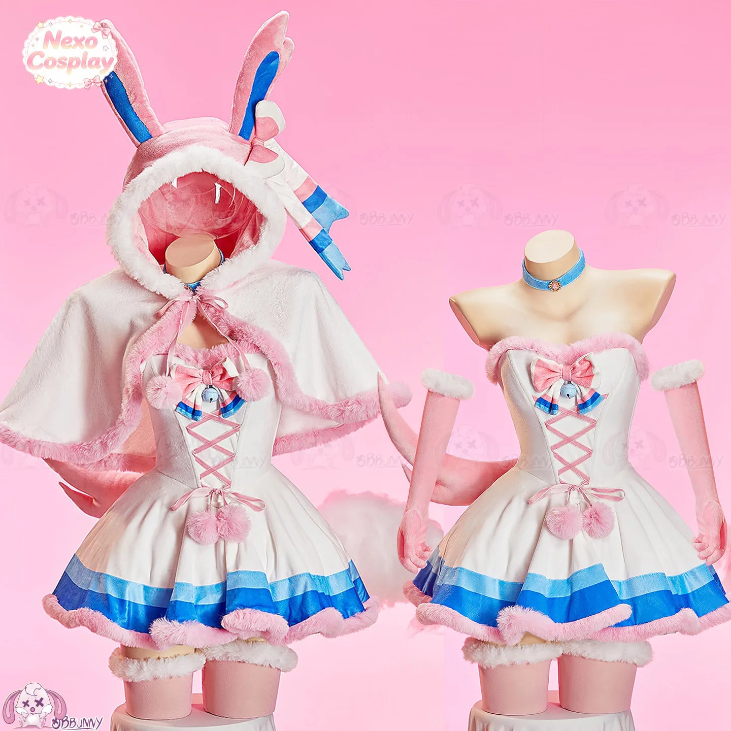 Original Fairy Eevee Christmas Plush Cape Dress Cosplay Set NexoCosplay