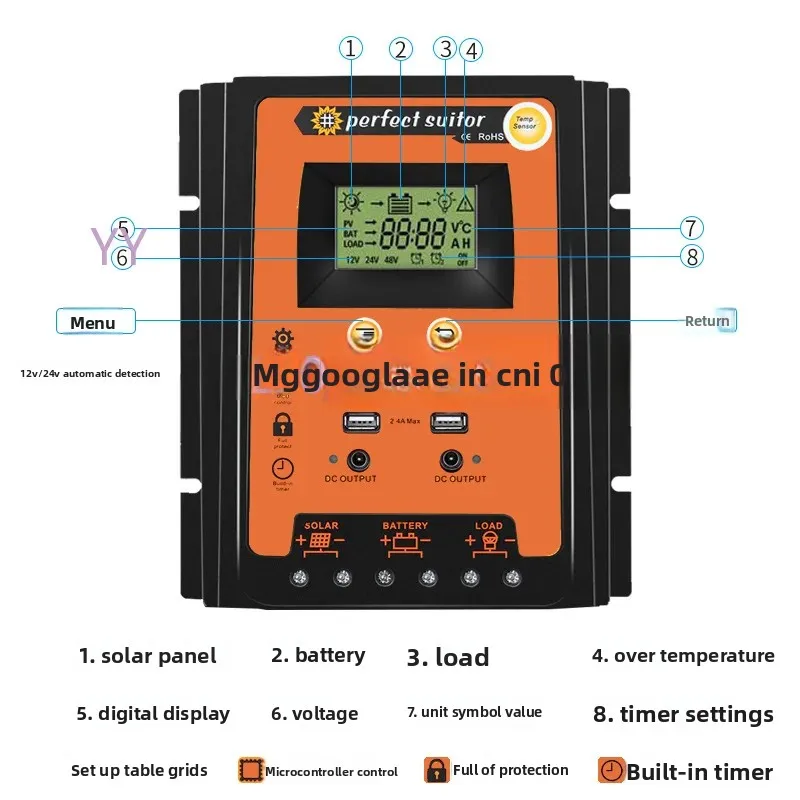 

PWM30A solar controller 12v/24v solar street light lead-acid battery charge and discharge controller